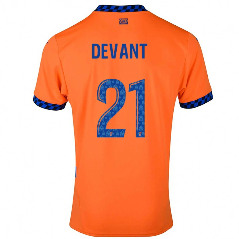 Danxen Kinder Caroline Devant #21 Orange Dunkelblau Ausweichtrikot Trikot 2024/25 T-Shirt