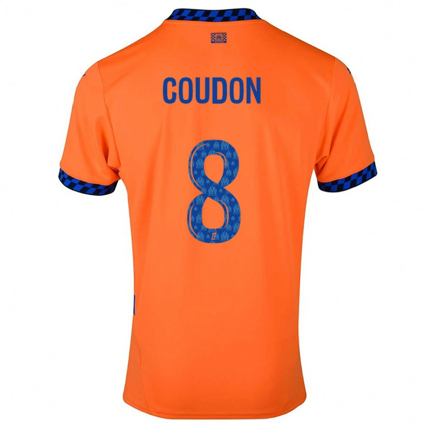 Danxen Kinder Marine Coudon #8 Orange Dunkelblau Ausweichtrikot Trikot 2024/25 T-Shirt