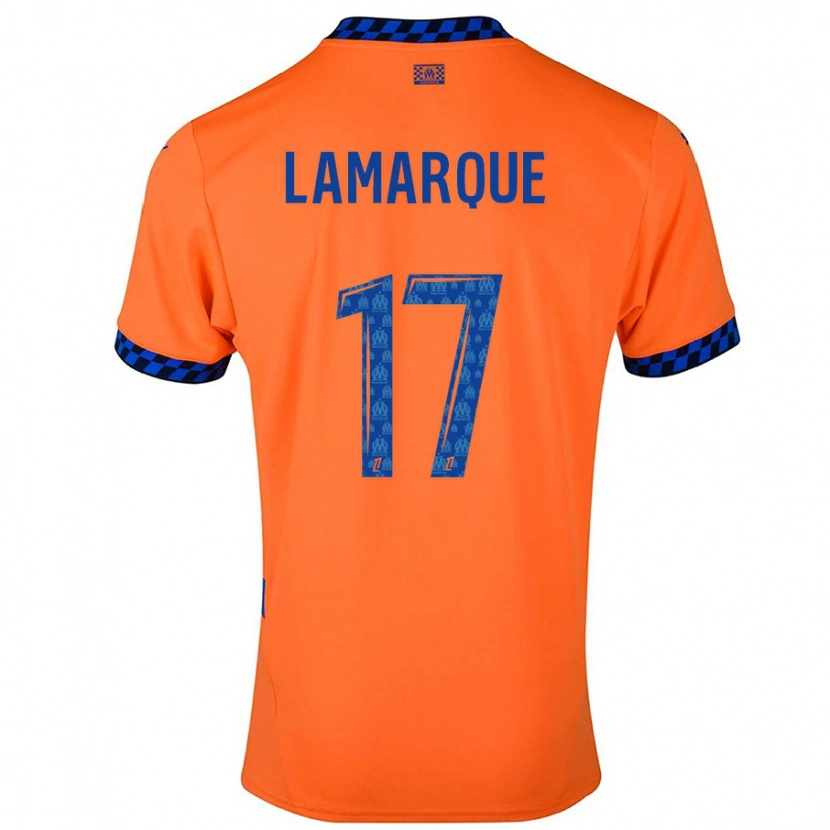 Danxen Kinder Alais Lamarque #17 Orange Dunkelblau Ausweichtrikot Trikot 2024/25 T-Shirt