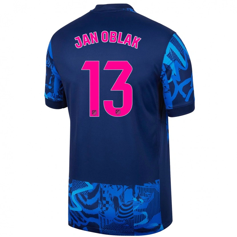 Danxen Kinder Jan Oblak #13 Königsblau Ausweichtrikot Trikot 2024/25 T-Shirt