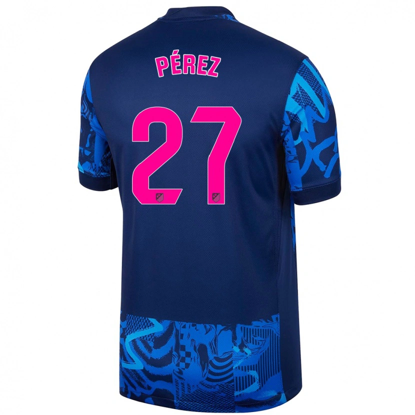 Danxen Kinder Noé Pérez #27 Königsblau Ausweichtrikot Trikot 2024/25 T-Shirt
