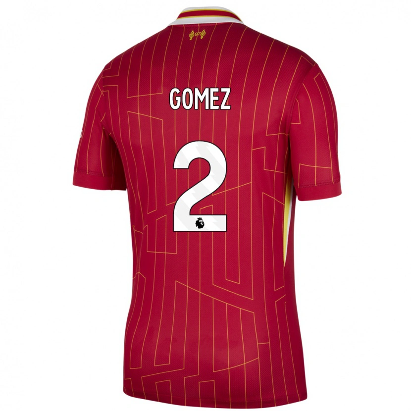 Danxen Herren Joe Gomez #2 Rot Gelb Weiß Heimtrikot Trikot 2024/25 T-Shirt