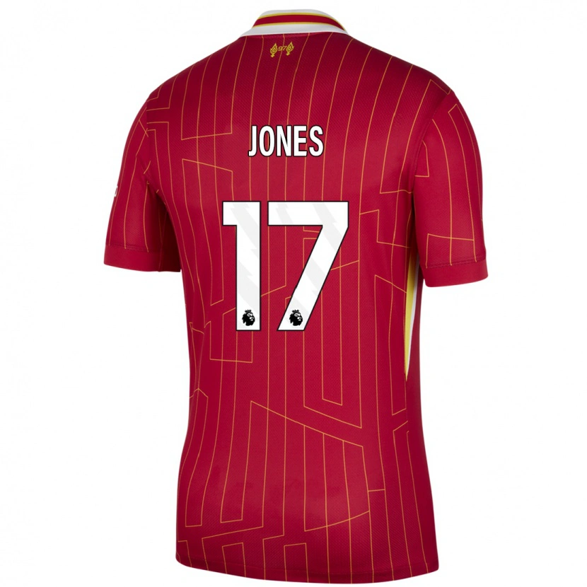 Danxen Herren Curtis Jones #17 Rot Gelb Weiß Heimtrikot Trikot 2024/25 T-Shirt