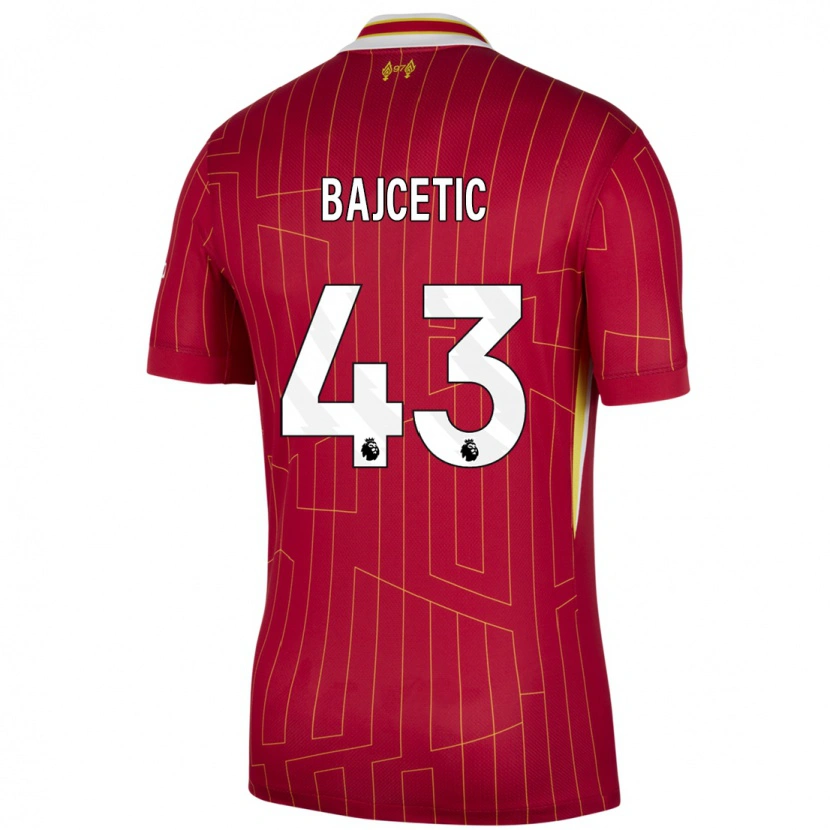 Danxen Herren Stefan Bajcetic #43 Rot Gelb Weiß Heimtrikot Trikot 2024/25 T-Shirt