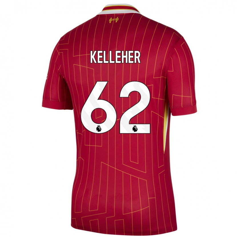 Danxen Herren Caoimhín Kelleher #62 Rot Gelb Weiß Heimtrikot Trikot 2024/25 T-Shirt