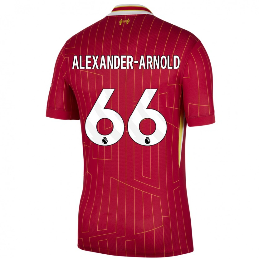 Danxen Herren Trent Alexander-Arnold #66 Rot Gelb Weiß Heimtrikot Trikot 2024/25 T-Shirt