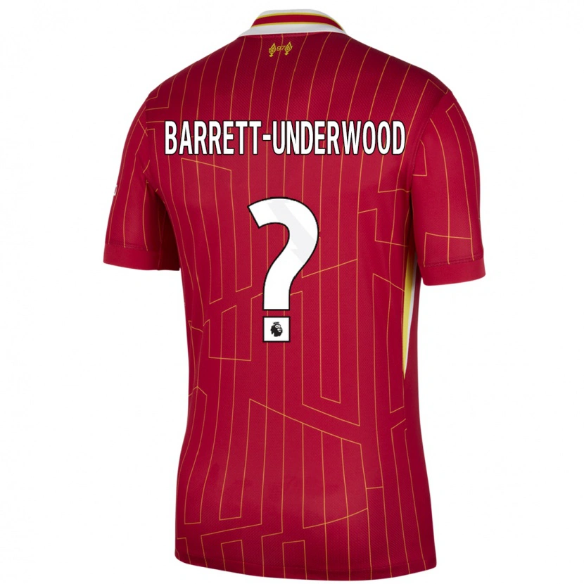 Danxen Herren Keehan Barrett-Underwood #0 Rot Gelb Weiß Heimtrikot Trikot 2024/25 T-Shirt