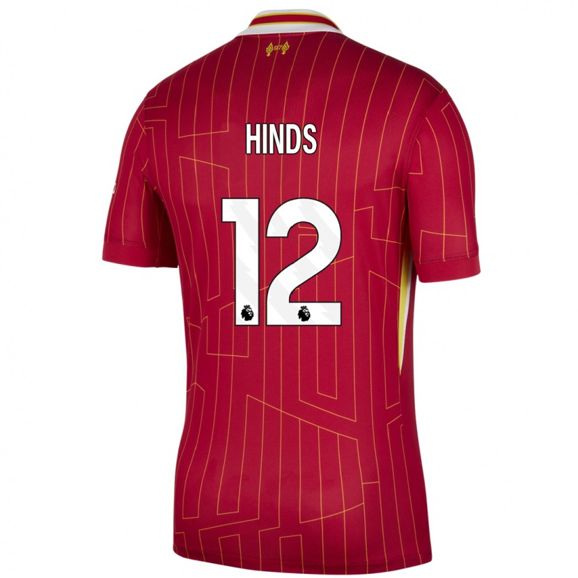 Danxen Herren Taylor Hinds #12 Rot Gelb Weiß Heimtrikot Trikot 2024/25 T-Shirt