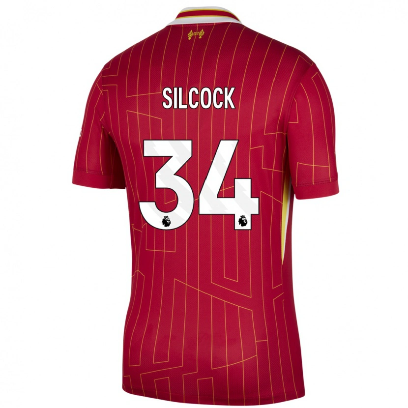 Danxen Herren Hannah Silcock #34 Rot Gelb Weiß Heimtrikot Trikot 2024/25 T-Shirt