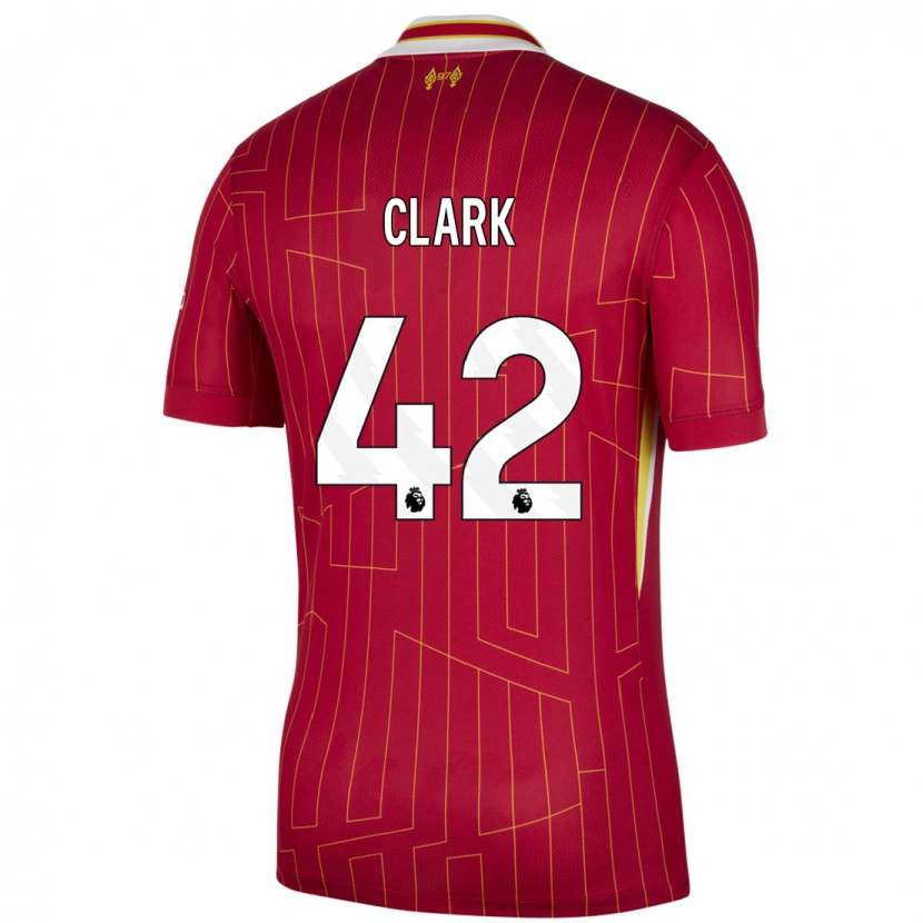 Danxen Herren Bobby Clark #42 Rot Gelb Weiß Heimtrikot Trikot 2024/25 T-Shirt