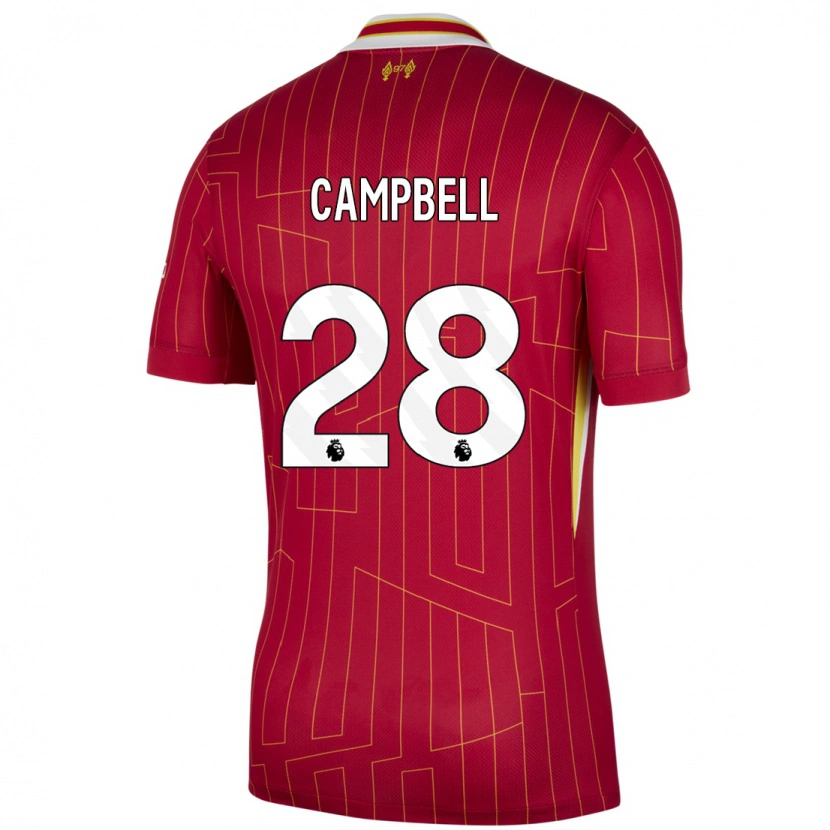 Danxen Herren Megan Campbell #28 Rot Gelb Weiß Heimtrikot Trikot 2024/25 T-Shirt
