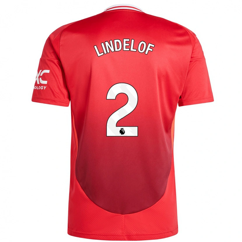 Danxen Herren Victor Lindelöf #2 Hellrot Heimtrikot Trikot 2024/25 T-Shirt