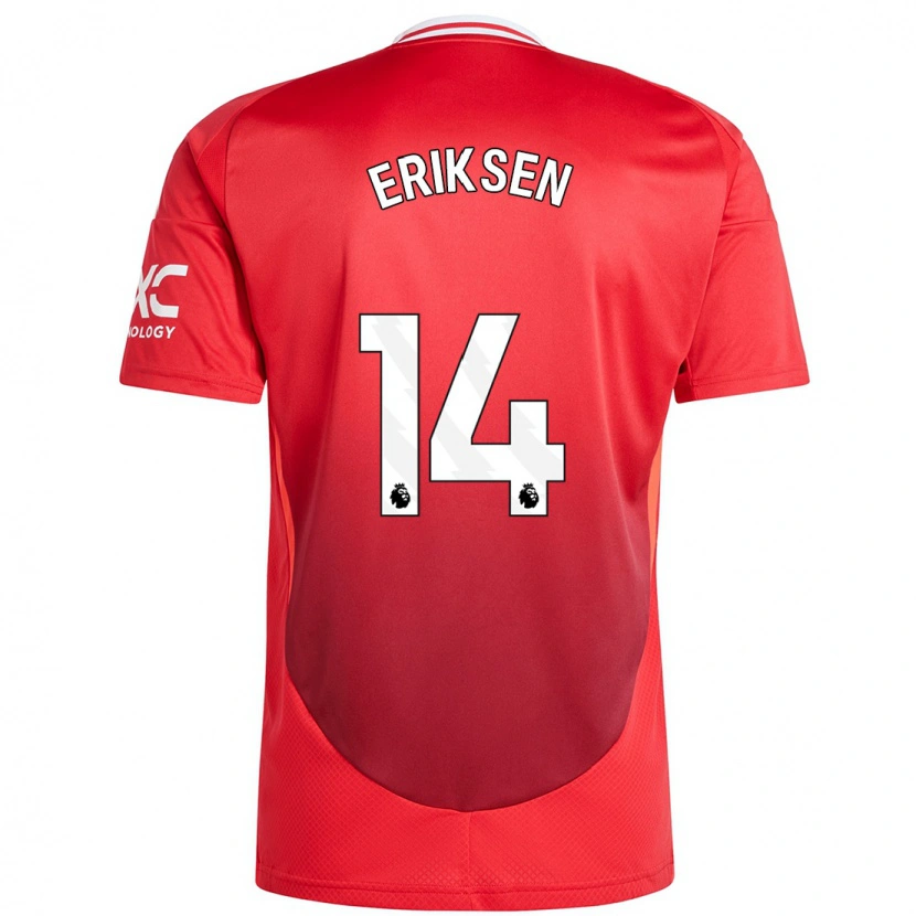 Danxen Herren Christian Eriksen #14 Hellrot Heimtrikot Trikot 2024/25 T-Shirt