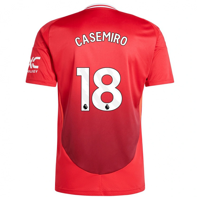 Danxen Herren Casemiro #18 Hellrot Heimtrikot Trikot 2024/25 T-Shirt
