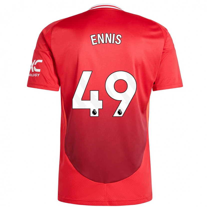 Danxen Herren Ethan Ennis #49 Hellrot Heimtrikot Trikot 2024/25 T-Shirt