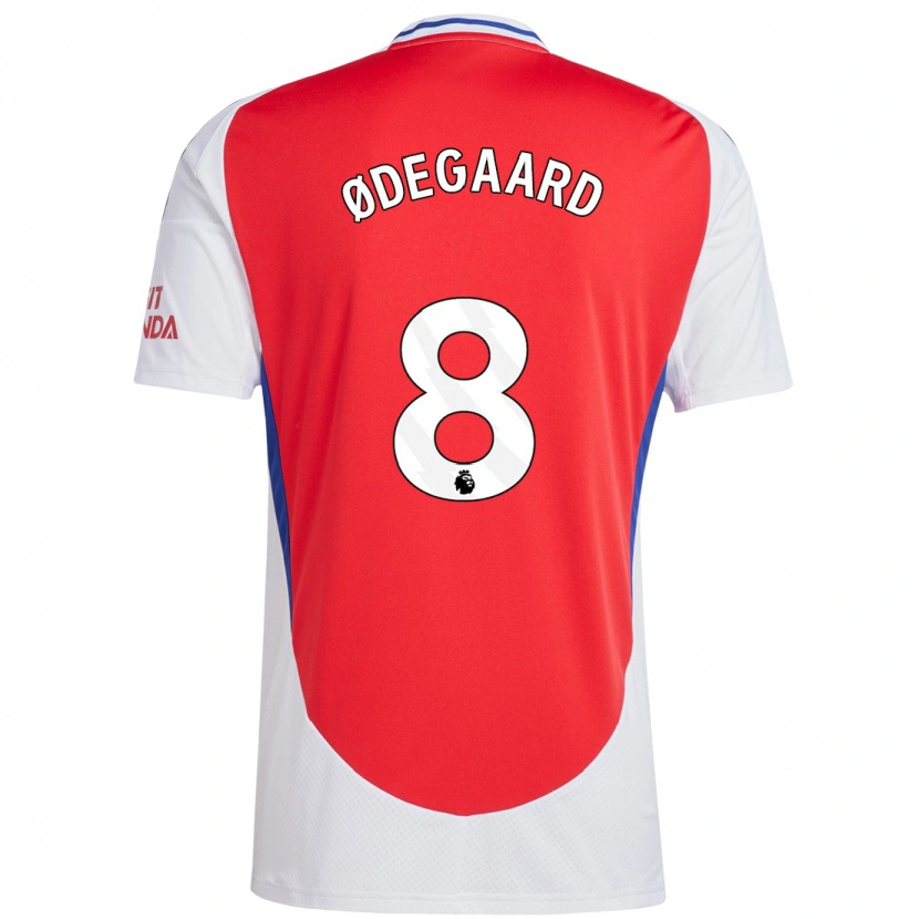 Danxen Herren Martin Ødegaard #8 Rot Weiß Heimtrikot Trikot 2024/25 T-Shirt
