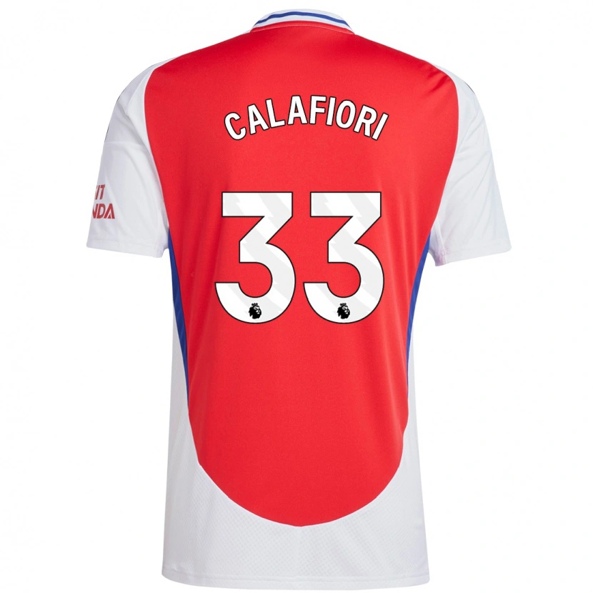 Danxen Herren Riccardo Calafiori #33 Rot Weiß Heimtrikot Trikot 2024/25 T-Shirt