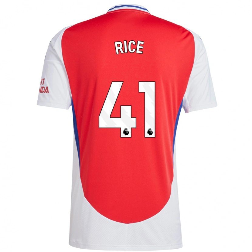 Danxen Herren Declan Rice #41 Rot Weiß Heimtrikot Trikot 2024/25 T-Shirt