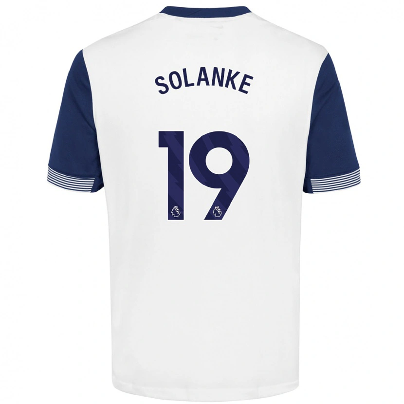 Danxen Herren Dominic Solanke #19 Weiß Blau Heimtrikot Trikot 2024/25 T-Shirt