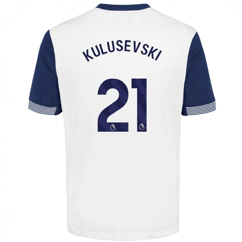 Danxen Herren Dejan Kulusevski #21 Weiß Blau Heimtrikot Trikot 2024/25 T-Shirt