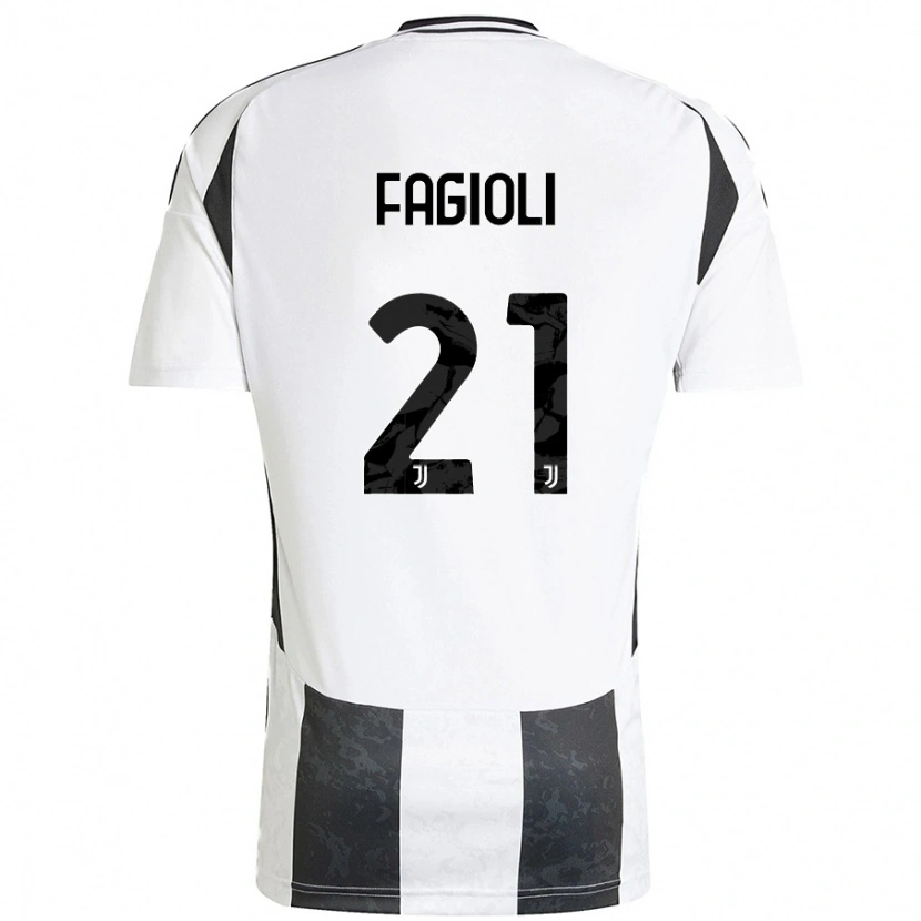 Danxen Herren Nicolò Fagioli #21 Weiß Schwarz Heimtrikot Trikot 2024/25 T-Shirt