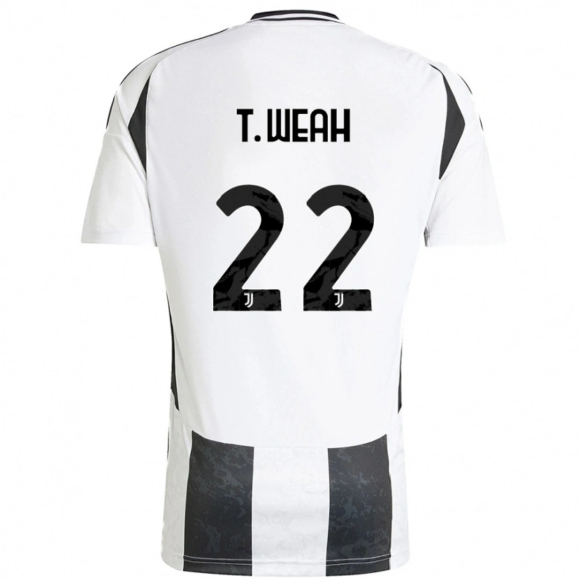 Danxen Herren Timothy Weah #22 Weiß Schwarz Heimtrikot Trikot 2024/25 T-Shirt