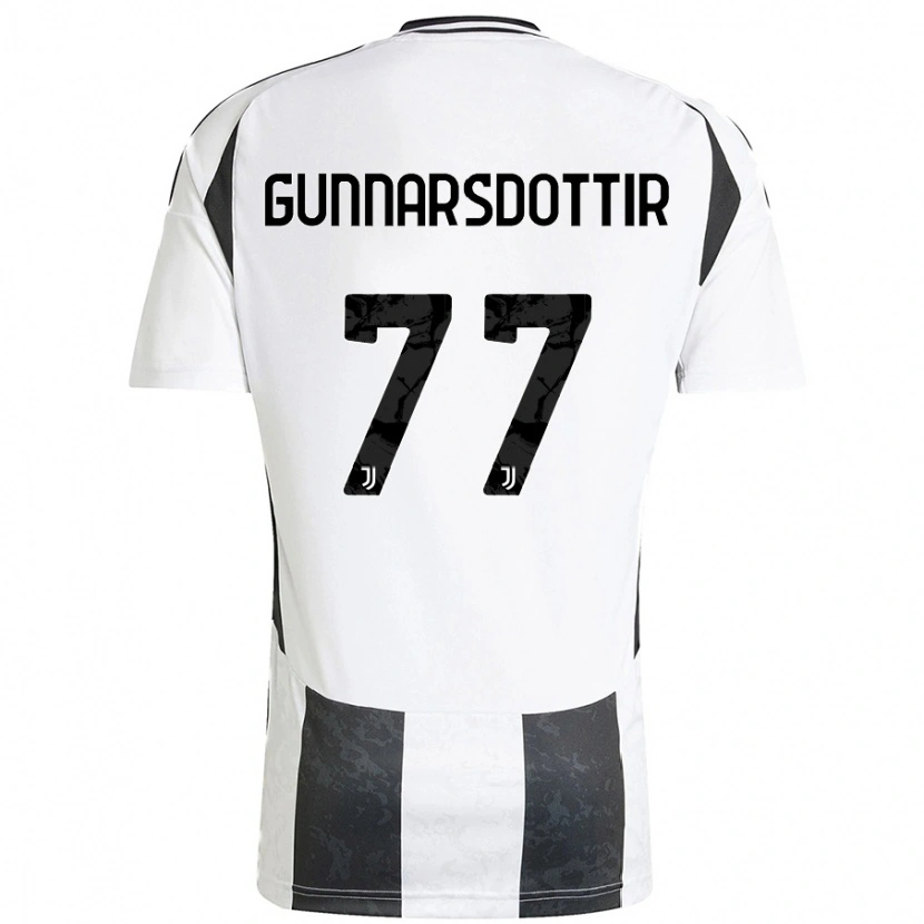 Danxen Herren Sara Björk Gunnarsdóttir #77 Weiß Schwarz Heimtrikot Trikot 2024/25 T-Shirt