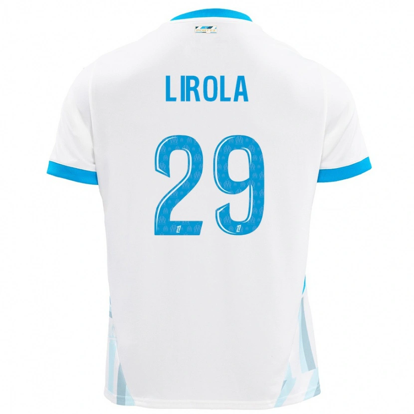 Danxen Herren Pol Lirola #29 Weiß Himmelblau Heimtrikot Trikot 2024/25 T-Shirt