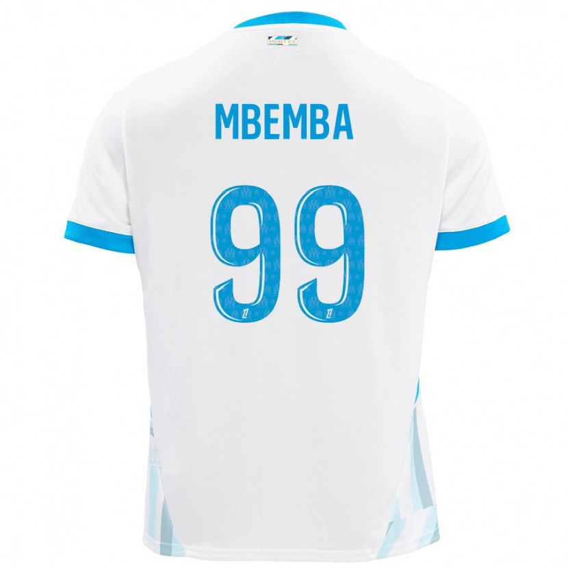 Danxen Herren Chancel Mbemba #99 Weiß Himmelblau Heimtrikot Trikot 2024/25 T-Shirt
