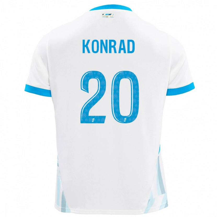 Danxen Herren Konrad De La Fuente #20 Weiß Himmelblau Heimtrikot Trikot 2024/25 T-Shirt