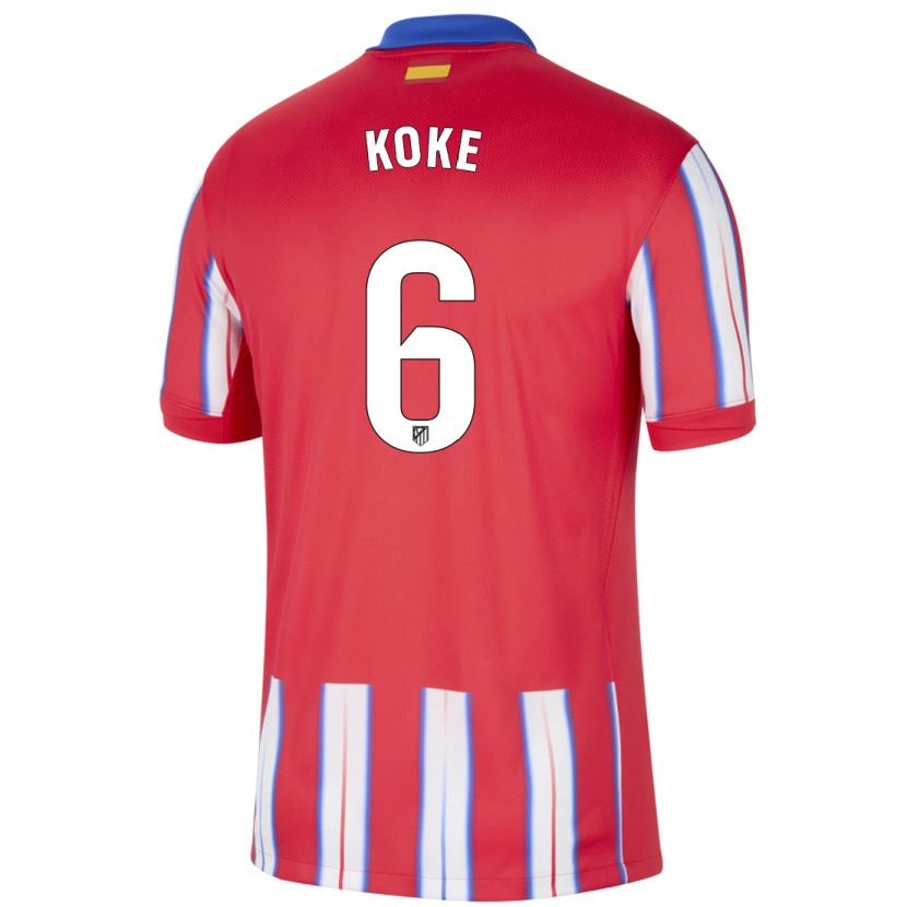 Danxen Herren Koke #6 Rot Weiß Blau Heimtrikot Trikot 2024/25 T-Shirt