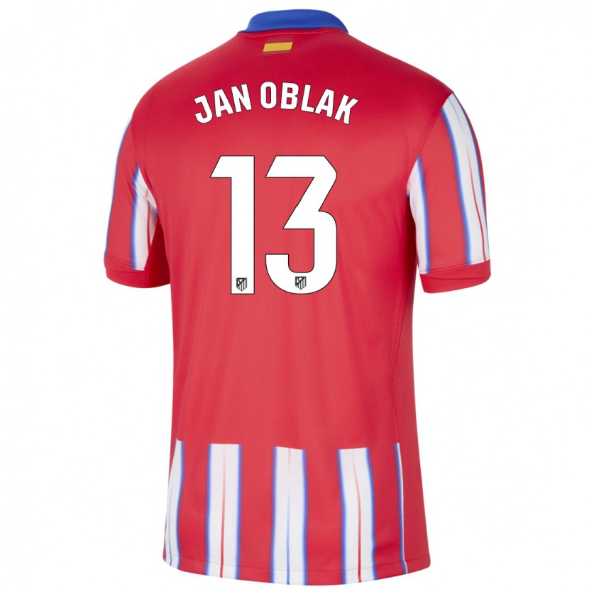 Danxen Herren Jan Oblak #13 Rot Weiß Blau Heimtrikot Trikot 2024/25 T-Shirt