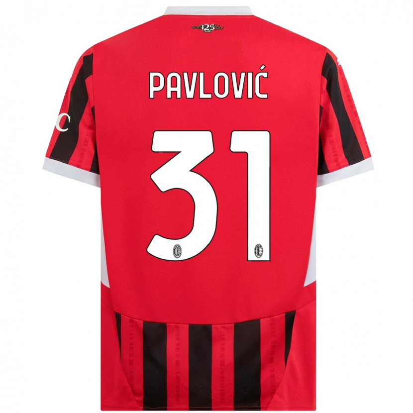 Danxen Herren Strahinja Pavlović #31 Rot Schwarz Heimtrikot Trikot 2024/25 T-Shirt