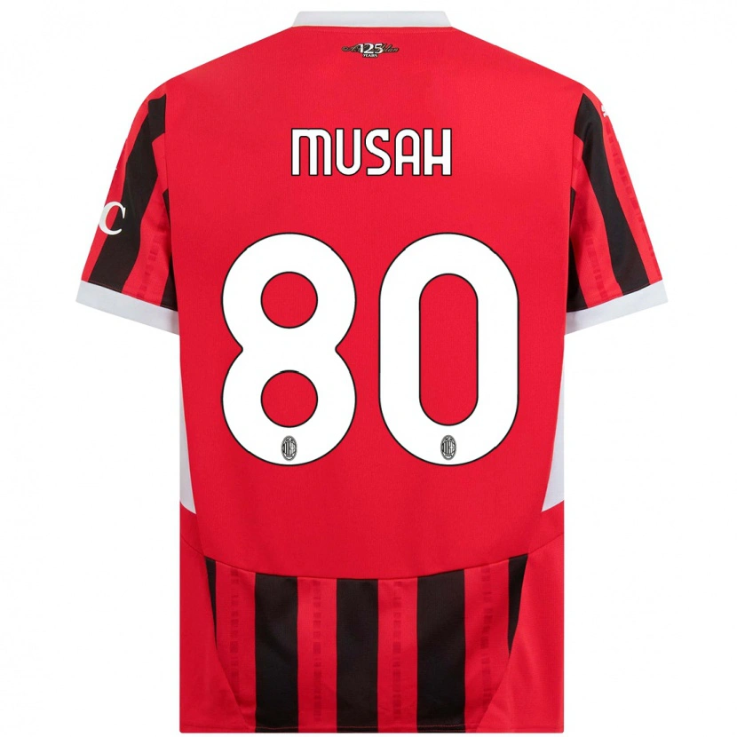 Danxen Herren Yunus Musah #80 Rot Schwarz Heimtrikot Trikot 2024/25 T-Shirt
