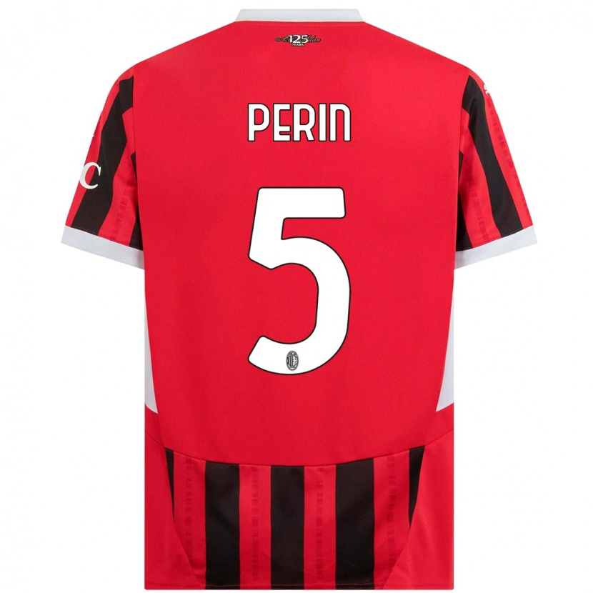 Danxen Herren Ernesto Perin #5 Rot Schwarz Heimtrikot Trikot 2024/25 T-Shirt