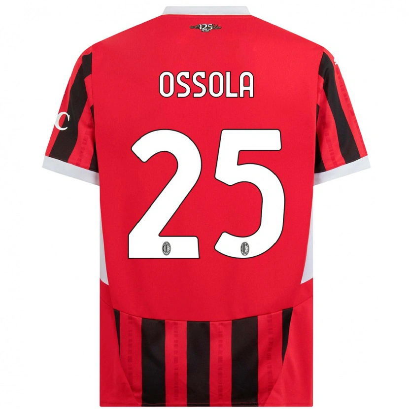 Danxen Herren Lorenzo Ossola #25 Rot Schwarz Heimtrikot Trikot 2024/25 T-Shirt