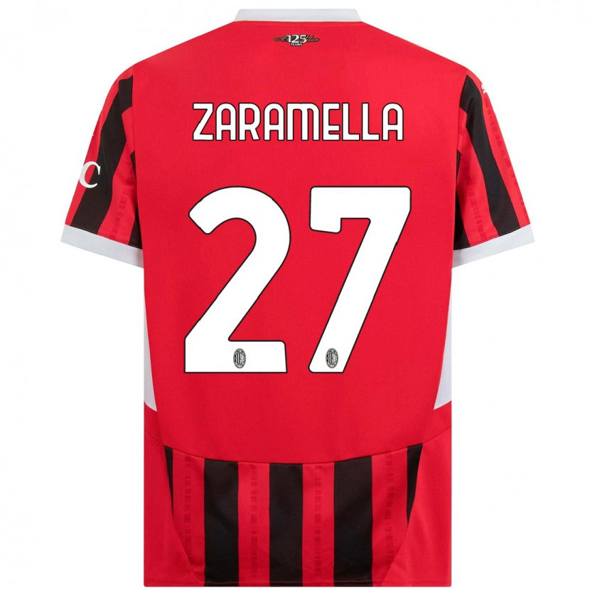 Danxen Herren Mattia Zaramella #27 Rot Schwarz Heimtrikot Trikot 2024/25 T-Shirt