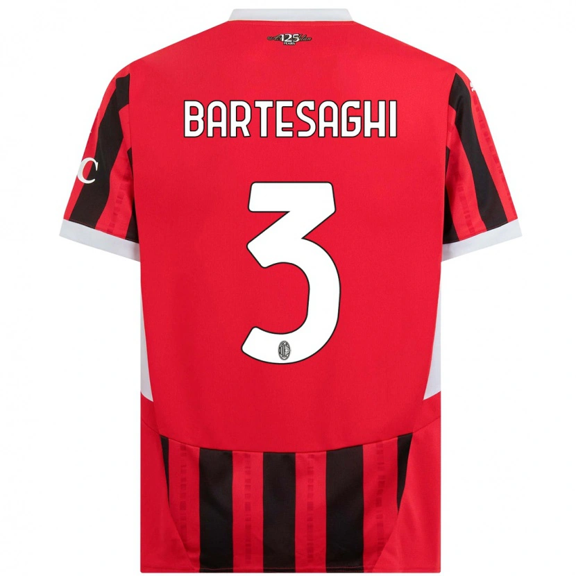 Danxen Herren Davide Bartesaghi #3 Rot Schwarz Heimtrikot Trikot 2024/25 T-Shirt