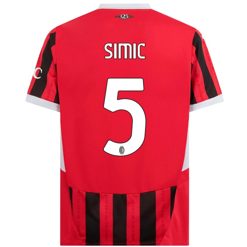 Danxen Herren Jan-Carlo Simic #5 Rot Schwarz Heimtrikot Trikot 2024/25 T-Shirt