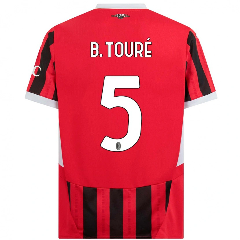 Danxen Herren Fode Ballo-Toure #5 Rot Schwarz Heimtrikot Trikot 2024/25 T-Shirt