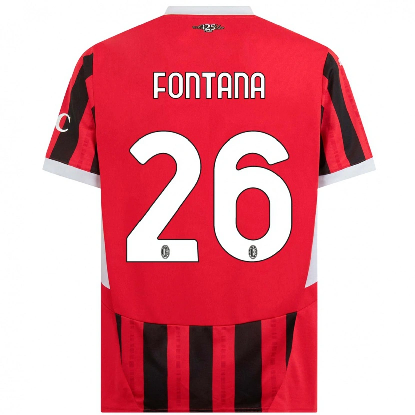 Danxen Herren Francesco Fontana #26 Rot Schwarz Heimtrikot Trikot 2024/25 T-Shirt