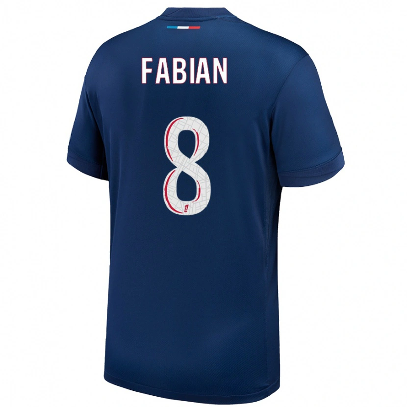 Danxen Herren Fabián Ruiz #8 Marineblau Weiß Heimtrikot Trikot 2024/25 T-Shirt
