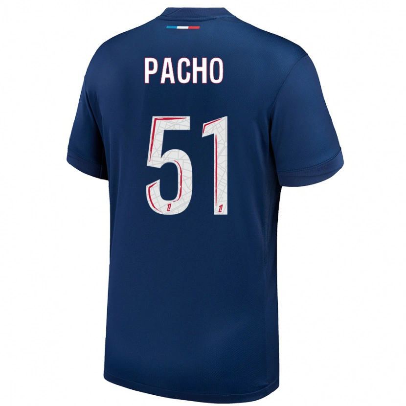 Danxen Herren Willian Pacho #51 Marineblau Weiß Heimtrikot Trikot 2024/25 T-Shirt
