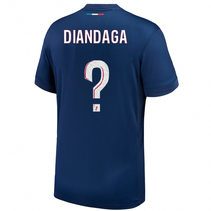 Danxen Herren Hermann Diandaga #0 Marineblau Weiß Heimtrikot Trikot 2024/25 T-Shirt