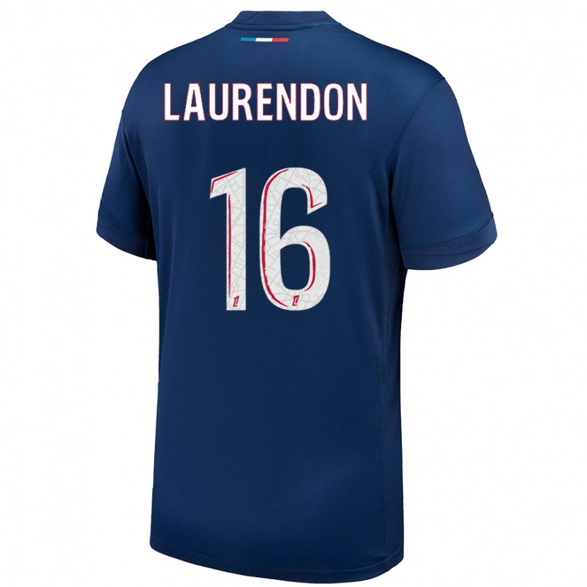 Danxen Herren Bilal Laurendon #16 Marineblau Weiß Heimtrikot Trikot 2024/25 T-Shirt