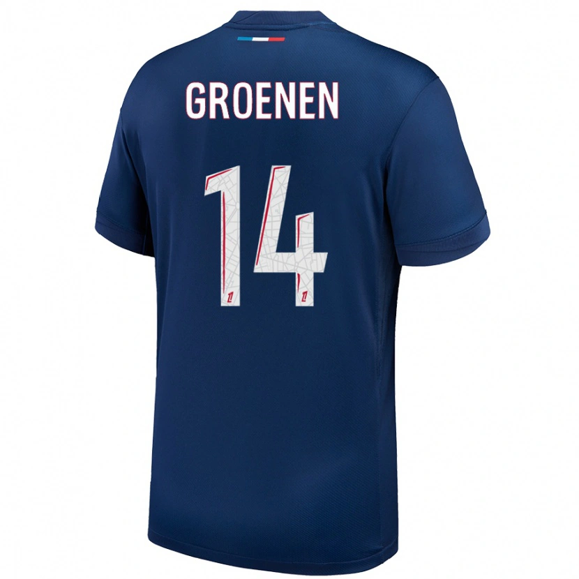 Danxen Herren Jackie Groenen #14 Marineblau Weiß Heimtrikot Trikot 2024/25 T-Shirt