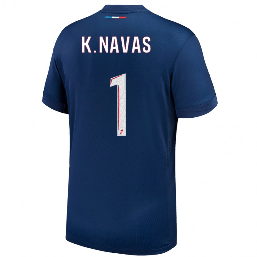 Danxen Herren Keylor Navas #1 Marineblau Weiß Heimtrikot Trikot 2024/25 T-Shirt