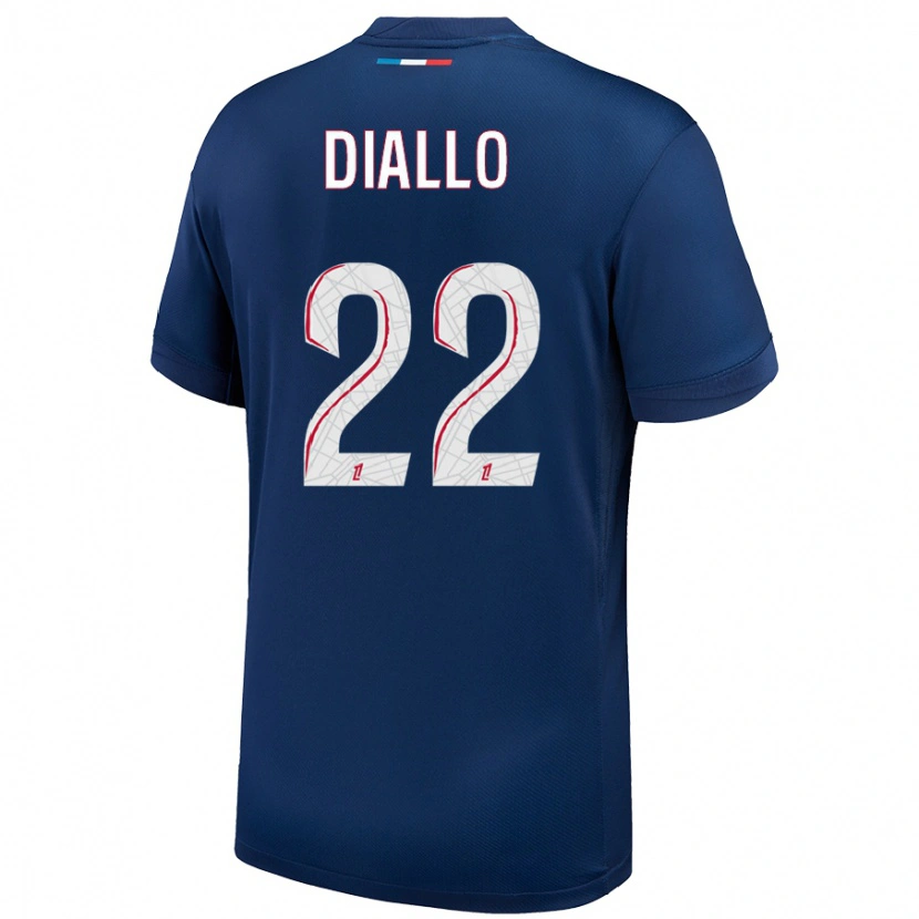 Danxen Herren Abdou Diallo #22 Marineblau Weiß Heimtrikot Trikot 2024/25 T-Shirt