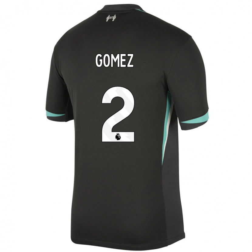 Danxen Herren Joe Gomez #2 Schwarz Anthrazitweiß Auswärtstrikot Trikot 2024/25 T-Shirt