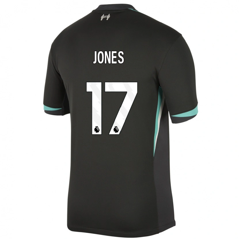 Danxen Herren Curtis Jones #17 Schwarz Anthrazitweiß Auswärtstrikot Trikot 2024/25 T-Shirt